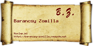 Barancsy Zomilla névjegykártya